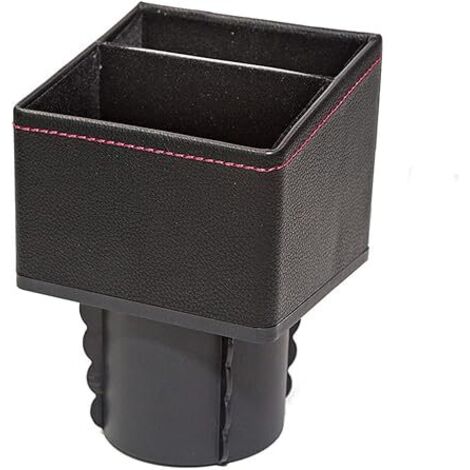 Lntyq Aufbewahrungsbox für Autolücken, Organizer für Autositzlücken, multifunktionaler Aufbewahrungslücken-Organizer, Aufbewahrungsbox, Wasserbecherhalter für Handy, Schlüssel, Kleingeld (schwarz 8,2 