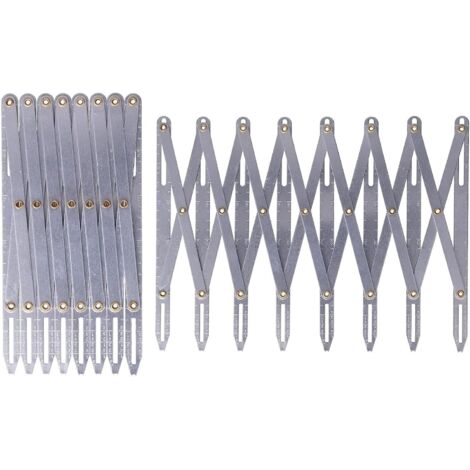 Lntyq Ausziehbares Nähmaß, 16 cm/6,3 Zoll verstellbares gleichseitiges Lineal, äquidistanter Teiler aus Aluminium für den Haushalt, multifunktionales DIY-Vorhangzubehör für Ösenknopflöcher