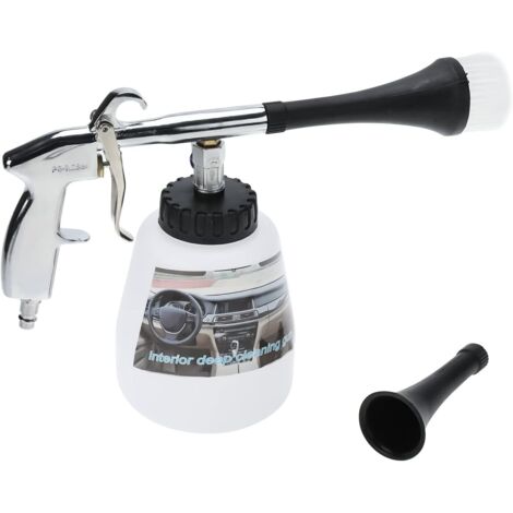 Lntyq Auto-Innenreinigungspistole, Luftkomprimierte Spritzpistole mit Schaumflasche und Bürste