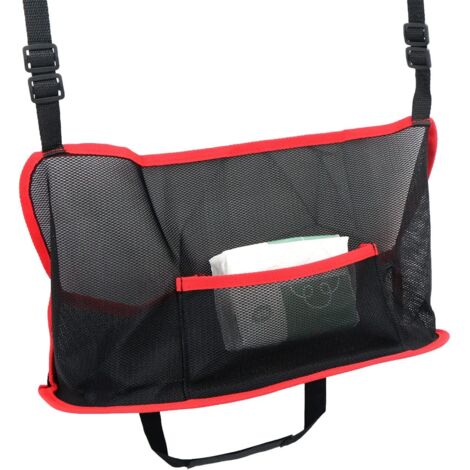 Lntyq Auto-Netz-Aufbewahrung, Auto-Organizer – universelle Netztasche, verstellbare Netztasche für den Rücksitz, für Geldbörsen, Handy-Aufbewahrung (1 Stück, rot)