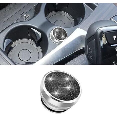 Lntyq Auto Zigarettenanzünder Stecker Abdeckung, Kristall, staubdicht, für Zigarettenanzünder, Knopfabdeckung, Auto Innendekoration für die meisten Fahrzeuge (black)