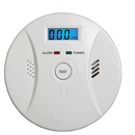 Lntyq Avertisseur de monoxyde de carbone avec écran LCD Détecteur de CO Alarme puissante de 85 dB Détecteur de monoxyde de carbone avec capteur de monoxyde de carbone Fonctionne sur piles,4.5in1.5in