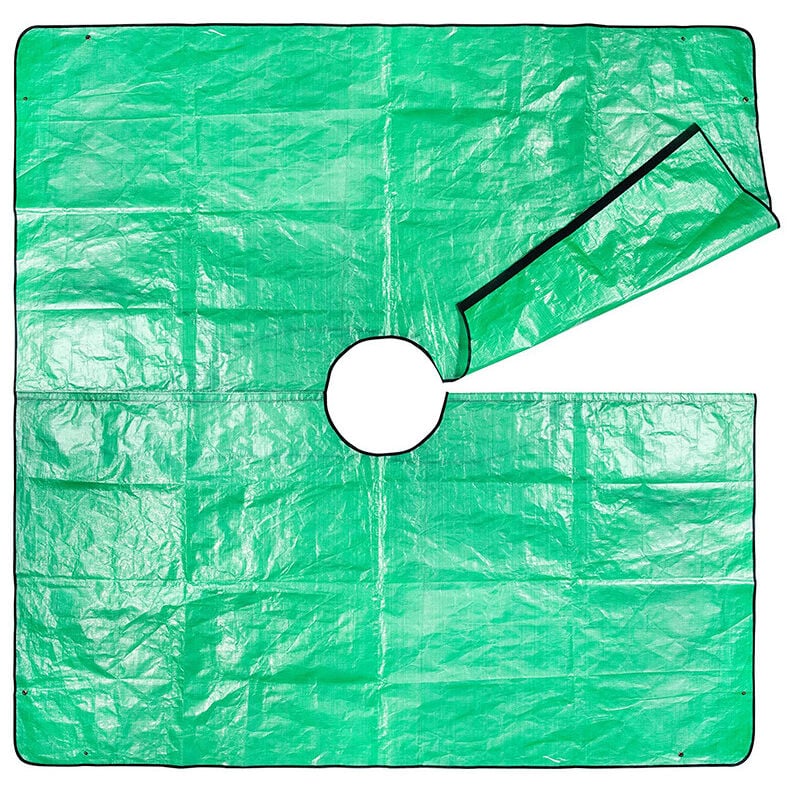 Lntyq - Bâche d'aménagement paysager pour tailler avec trou de 30 cm, bâche d'élagage pour arbres de jardin, bâche d'élagage de 200 x 200 cm, quatre