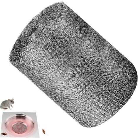 Lntyq Barrière anti-rongeurs, remplissage en acier inoxydable pour trous de fissures murales, rouleau de treillis métallique à double couche, adapté au garage de la maison de jardin，12,7 cm x 6 m, gri