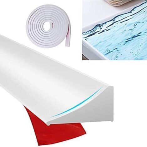 Lntyq – Barrière d'eau en silicone 300cm – Système de rétention pour douche – Bande auto-adhésive imperméable – Flexible et facile à installer