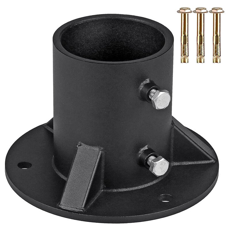 Lntyq - Base de poteau de 52 mm, base de montage robuste pour boîte aux lettres, poteau de fixation pour échelle de piscine, support de poteau de