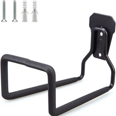 Lntyq Bewässerungsschlauchhalter, Garagen-Wandhaken, stehender Gartenschlauchhalter aus Metall, schwarz