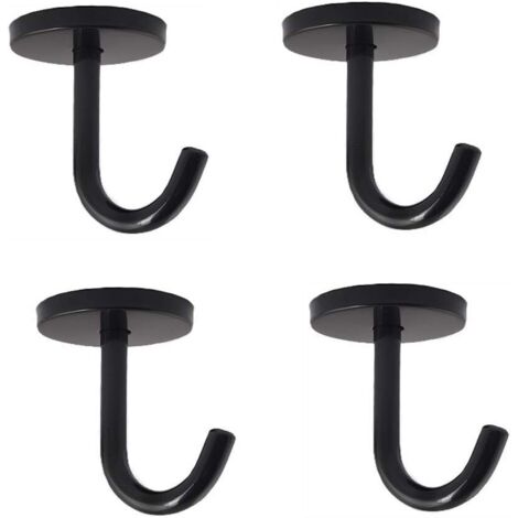 Lntyq Black Edition 5,5 cm Edelstahl-Deckenhaken zum Anschrauben (4er-Pack)