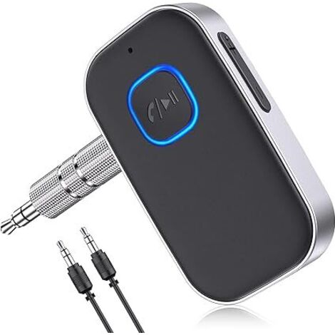 Lntyq Bluetooth 5.3 Autoempfänger, Bluetooth-Autoadapter 3,5-mm-AUX-Buchse mit kabelloser Rauschunterdrückung für Autoradio/Heimradio/kabelgebundene Kopfhörer/Freisprecheinrichtung/Freisprecheinrichtu