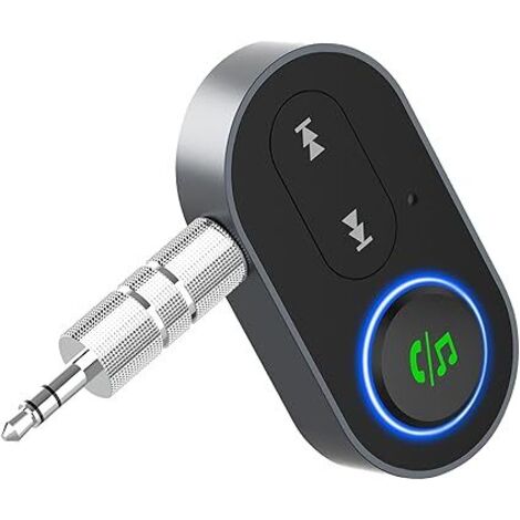 Lntyq Bluetooth-Autosteckeradapter, 3,5-mm-AUX-Audioempfänger, USB-Kopfhörerbuchse mit integriertem Mikrofon, Freisprechfunktion, Geräuschunterdrückung, kabelgebundener Kopfhörerlautsprecher, Steckerk