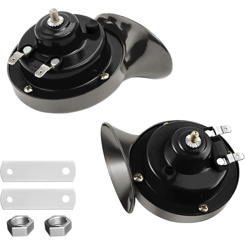 Lntyq Bocina de aire de caracol de 300 dB, paquete de 2, 12 V, súper potente, universal, impermeable, eléctrica, para motocicletas, camiones, coches