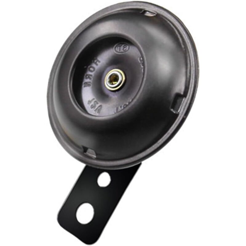 Lntyq Bocina universal para motocicleta, 12 V, resistente al agua, redonda, potente, 1,5 A, 105 dB, para coche, camión, ciclomotor, scooter (negra)