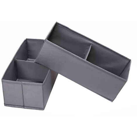 Lntyq Boîtes de Rangement Pliable Paquet de 2 pour Adulte, Bacs de Rangement Mignon Panier de Rangement Stockage Containers Organiseur Tiroirs pour Les vêtements, Jouets, Bureau, 13X28X10CM