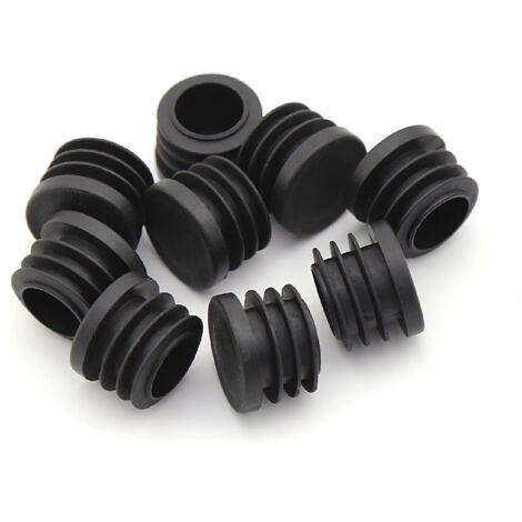 Lntyq Bouchon en Plastique Rond, 20 pièces Bouchon d'extrémité de Tube Noir Bouchon de Chaise Glisse de Meubles /Jambe Tuyau Couvercle Insert 25mm