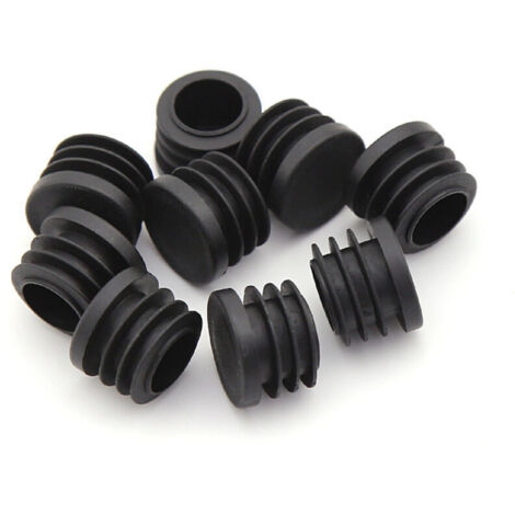 Lntyq Bouchon en Plastique Rond, 20 pièces Bouchon d'extrémité de Tube Noir Bouchon de Chaise Glisse de Meubles /Jambe Tuyau Couvercle Insert 25mm