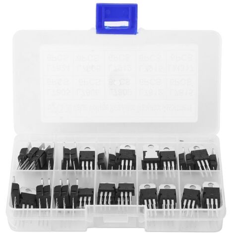 Lntyq Box mit 60 Stück 3-poligen 10-Werte-Leistungstriodentransistoren L7805CV-LM317t Stromsteuerungssortiment für DIY-Elektronik