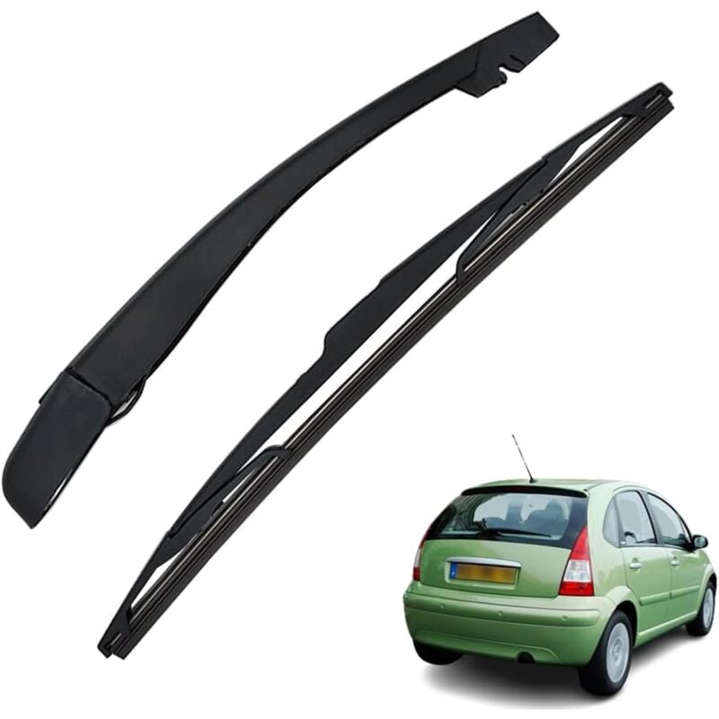 Lntyq Bras Essuie Glace Arrière et Balai Essuie Glace, Arrière de Bras d'Essuie-Glace en Caoutchouc Naturel Toutes Saisons Kit Compatible avec C3