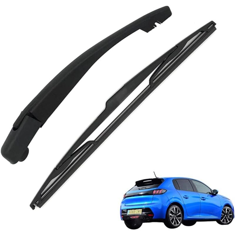 Lntyq - Bras Essuie Glace Arrière et Balai Essuie Glace, Arrière de Bras d'Essuie-Glace en Caoutchouc Naturel Toutes Saisons Kit Compatible avec