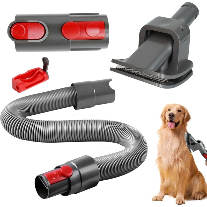 Lntyq - Brosse Aspirateur Chien pour Dyson, Brosse à Poils D'animaux, avec Tuyau d'extension et Adaptateur et Verrou de Gâchette, Accessoires