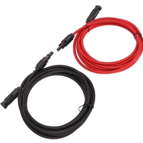 Lntyq CâBle D'extension Solaire Grande Capacité de Charge Adaptateur de Fil de Panneau Solaire SûR 6mm² 1 Paire pour RV 4m，10 AWG