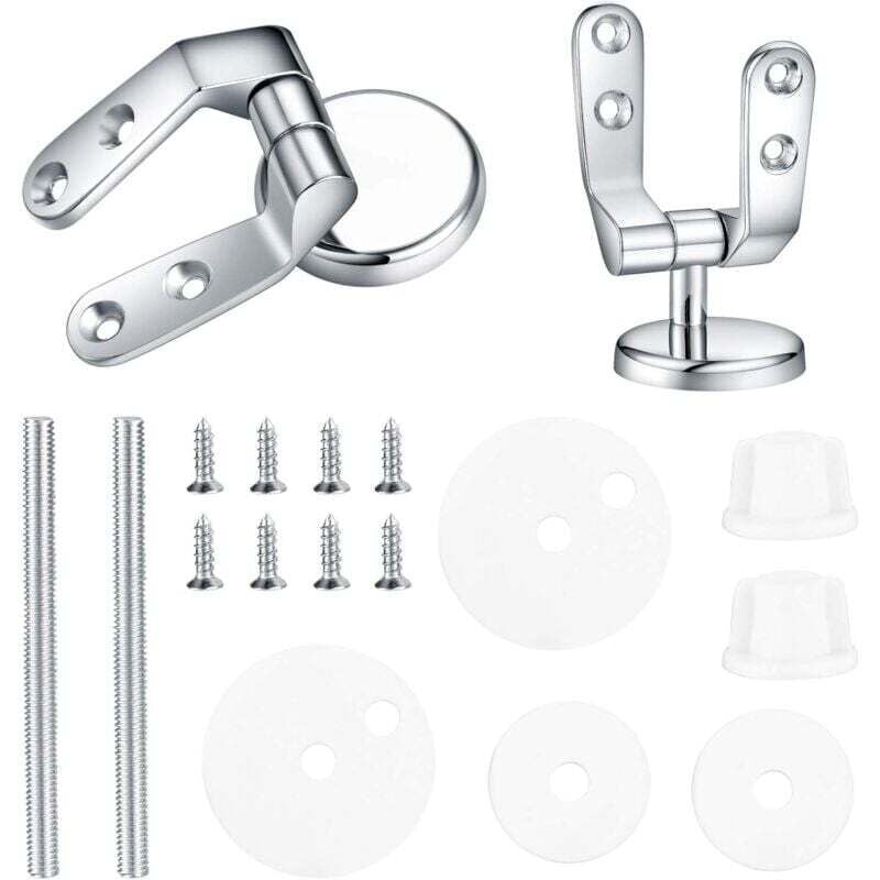 Lntyq - Charniere Abattant wc, Kit Fixations Remplacement pour wc Abattant, Charnière wc Fixations, pour Sièges de Toilette en Résine de Bois - 2 Pcs