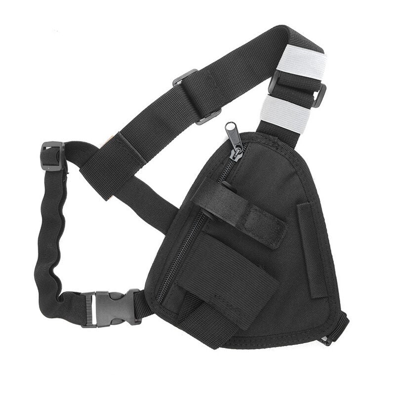 Lntyq - Chest Harnais pour Radio Gilet Portable Sac Poitrine Noir avec Sangle Réglable Compatible avec Motorola talkie Walkie Baofeng Léger et