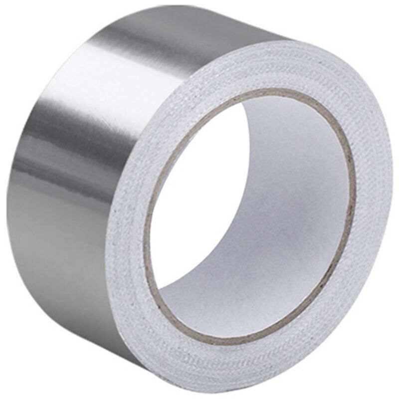 Lntyq Cinta de papel de aluminio 2 rollos 5cm x 5m, cinta adhesiva de alta temperatura, rollo de aislamiento térmico, se puede utilizar para sellar,