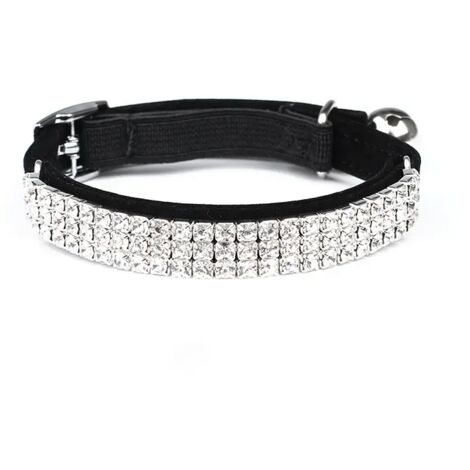 Lntyq Collier en velours doux réglable pour chat avec strass et clochettes