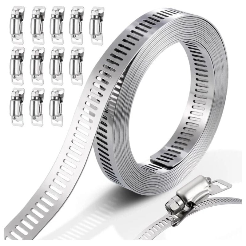 Lntyq - Colliers de serrage, colliers de serrage en acier inoxydable 304 Colliers de serrage réglables Colliers de serrage en acier inoxydable,10m
