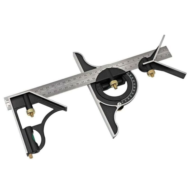 Lntyq - Combinaison 300mm Multifonction Réglable Carré Outils Carrés Robustes Kits De Mesure Rapporteur De Précision Angle Finder Règle Équerres De