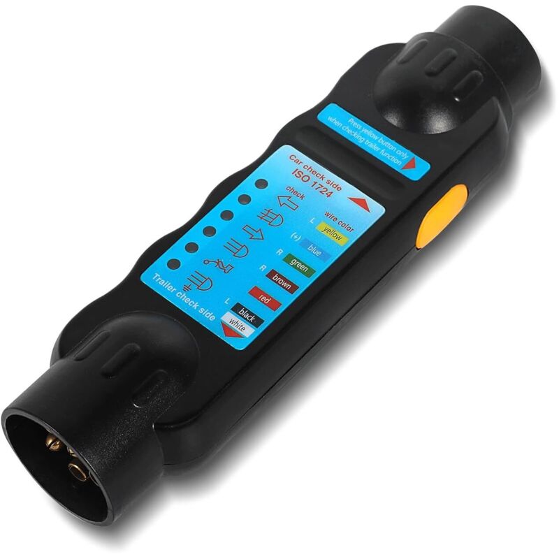 Lntyq Comprobador de remolques, comprobador de 7 pines para remolques, comprobador de enchufes de caravanas, conector de 12 V para herramientas de