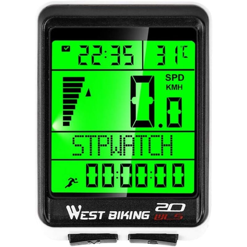 Lntyq Compteur kilométrique sans fil pour vélo avec rétroéclairage 5 langues Imperméable Compteur kilométrique pour vélo