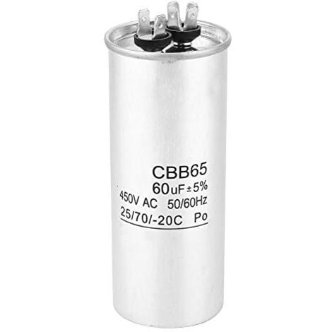 Lntyq Condensateur de démarrage de compresseur de climatisation CBB65 450V 60UF