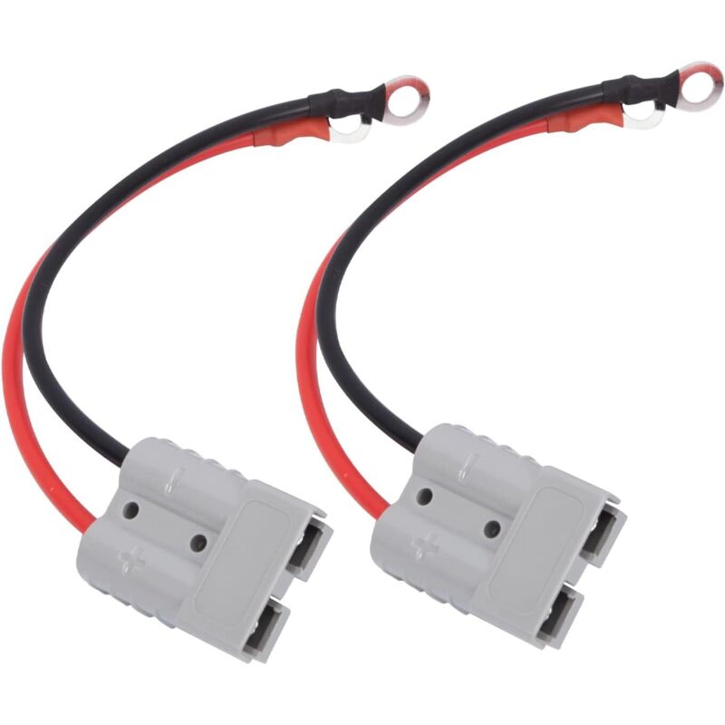 Lntyq Conector de batería de 50 A y 600 V (paquete de 2) con desconexión rápida y junta tórica de 10 AWG para autocaravana, tractor y carretilla