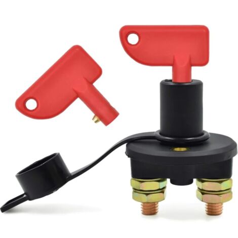 Lntyq Coupe-Batterie pour Voiture, 12 / 24V, 150A max Isolateur Interrupteur Automobile Urgence Interrupteur pour Voiture, Coupe Circuit Batterie Camion, Bateau, Véhicules