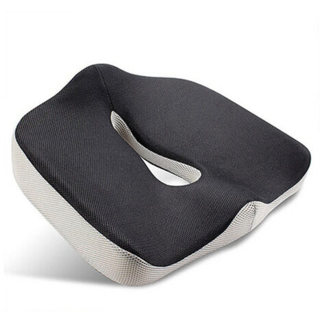 Lntyq Coussin en Mousse à Mémoire Forme Siège, Coussin pour Chaise de Bureau, Coussin Lombaire, Coussin pour Chaises, Coussin pour Voiture, Coussin Orthopédique pour Le Coccyx, Housse Lavable, Grau
