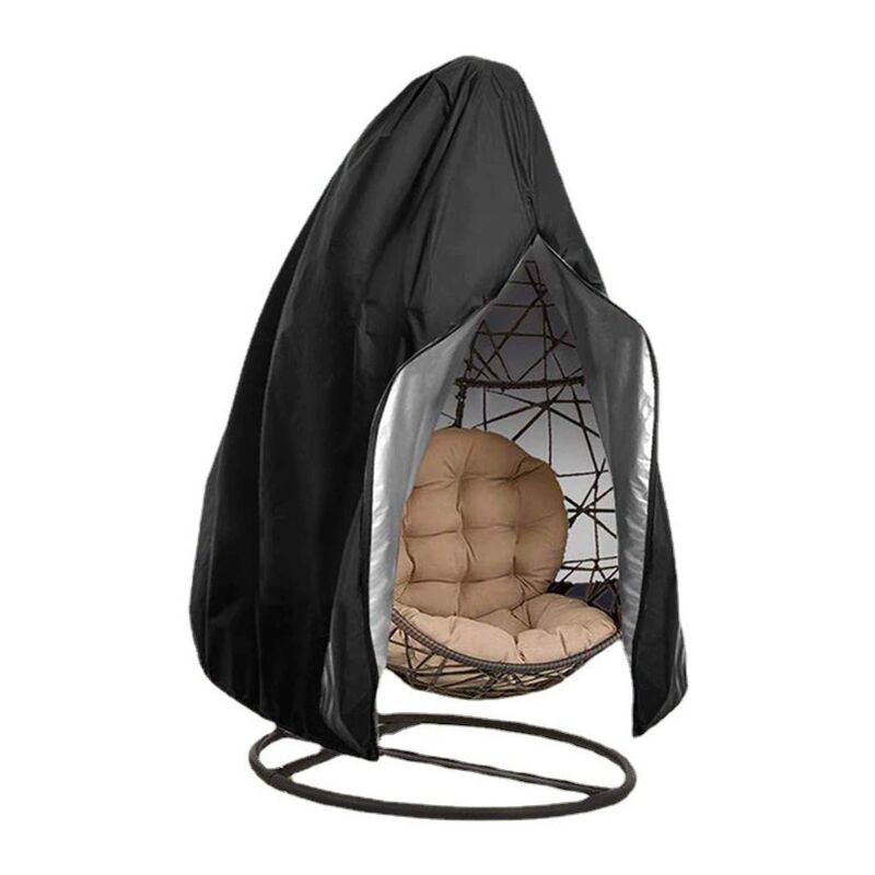 Couverture de Fauteuil Suspendu Housse de Protection pour œufs Chaise Housses Imperméable pour Mobilier Balancelles de Jardin Noir(115115190cm)