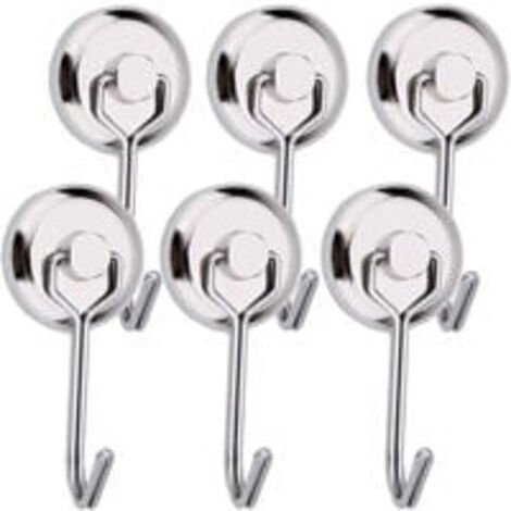 Lntyq Crochet Aimanté Puissant 15 kg Crochet Magnetique Frigo Argent 6pcs 3613mm