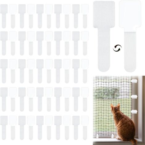 Lntyq Crochet Fixation Filet Chat 50 Pcs Crochet pour Filet de Protection (sans Filet pour Chat)