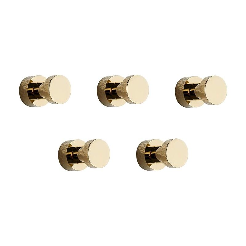 Lntyq - crochet mural, crochet pour serviette pour salle de bain, cuisine, porte, armoire&placard, 5 paquets,laiton (Or)