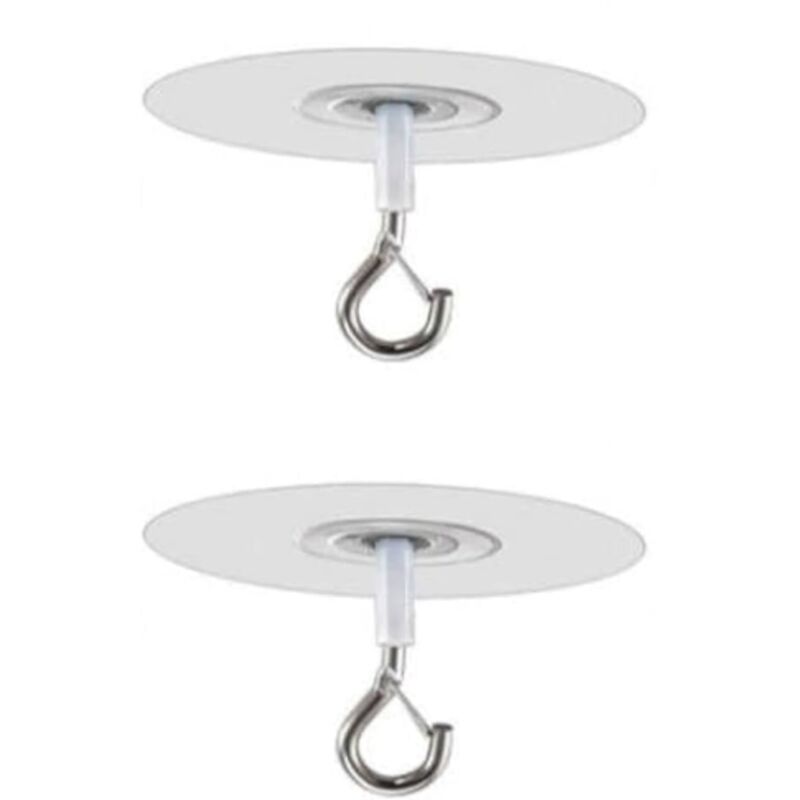 Lntyq Crochets de plafond adhésifs sans perçage pour plantes, crochets à œillet adhésifs pour suspendre des mangeoires à oiseaux, crochets de