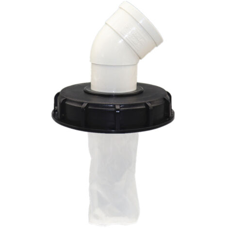 Lntyq Deckel mit IBC-Filter, 165 mm IBC-Deckelfilter, IBC-Filterdeckel mit waschbarem Filter, IBC-Deckel mit DN150-165 mm 45°-Winkelstück, Regenwasserfilter für IBC-Wassertank