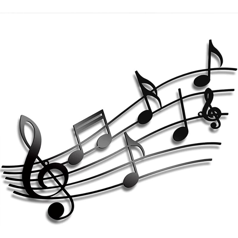 Lntyq - Décoration Murale Métal Musique, Sculpture Murale Métal, Art Mural Partition Musique, Tenture Murale Silhouette Musique, pour Cadeaux