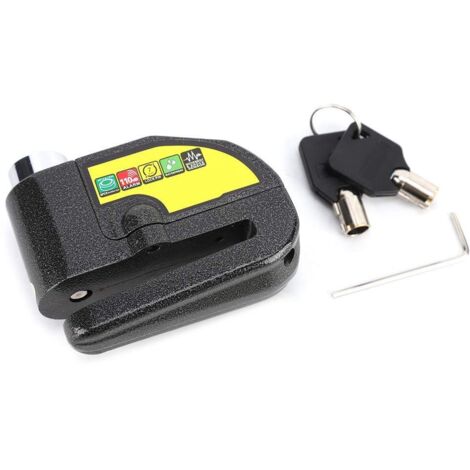 Lntyq Diebstahlsicheres Alarm-Bremsscheibenschloss für Motorräder, Roller und Motorroller mit 110-dB-Alarm, 2 Schlüsseln und 1 Tragetasche