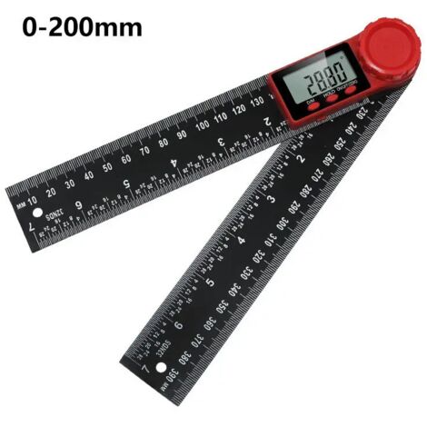 Lntyq Digitaler Winkelsucher - 200 mm LCD-Display Digitaler Winkelmesser 0-360° Winkelmesswerkzeug Winkellineal für Holzbearbeitungs-, Konstruktions- und Reparaturarbeiten