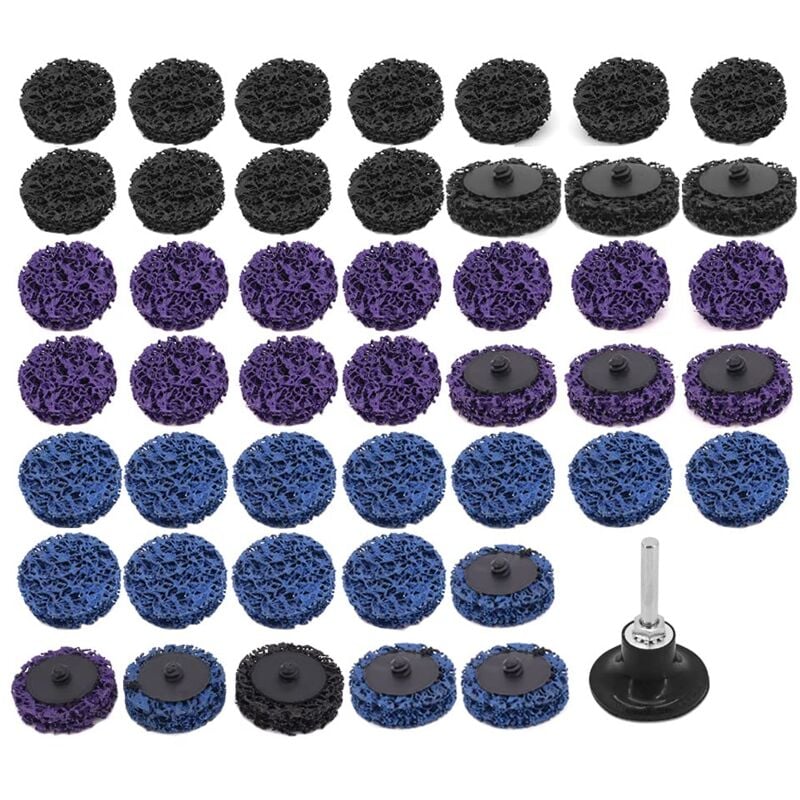 Lntyq - Disques Abrasifs, 46 Pièces 2 Pouce 50mm Disques à Lamelles Disque de Nettoyage pour Outil de Nettoyage de Surface de Dérouillage de Peinture