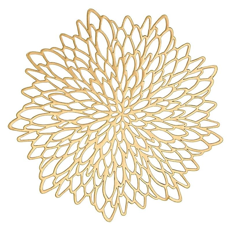 Lntyq - Doré Set De Table Rond, Vinyle Set De Table Or pour Mariage, Dîners, Restaurant, Hôtel, 36cm (Sets De 6)