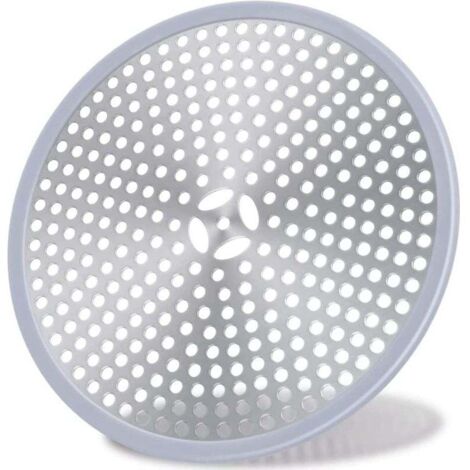 Lntyq Drain de Douche, Filtre de Cheveux, Filtre pour bonde de Douche, Grille Douche Anti Cheveux, Couverture de Drain Filtre à Évier, Attrape-Cheveux Douche Drain - Acier Inoxydable Argent et Silicon