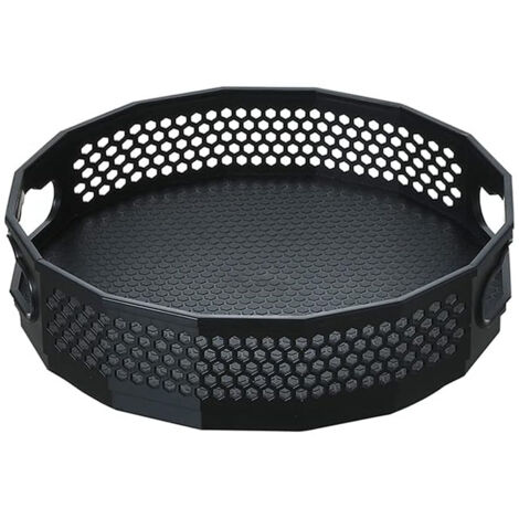 Lntyq Drehbarer Gewürzständer für die Küche, drehbarer Gewürzorganizer für Würzmittel (Schwarz, 22,5 x 6,5 cm), Edelstahl und Kunststoff