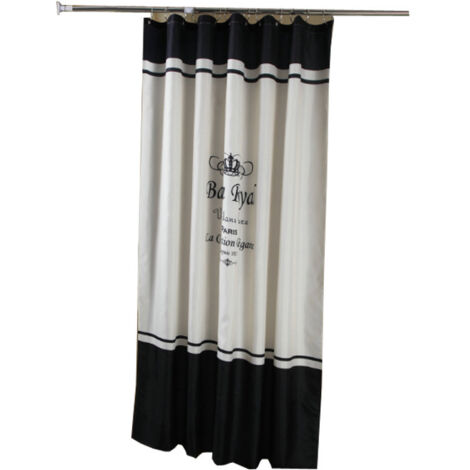 Lntyq Duschvorhang mit Krone, schwarz-weiß, einfache Krone, inspirierender Hip-Hop, farbenfrohes abstraktes Kunstgewebe, Badezimmervorhang-Set mit 12 Haken, 183 x 183 cm